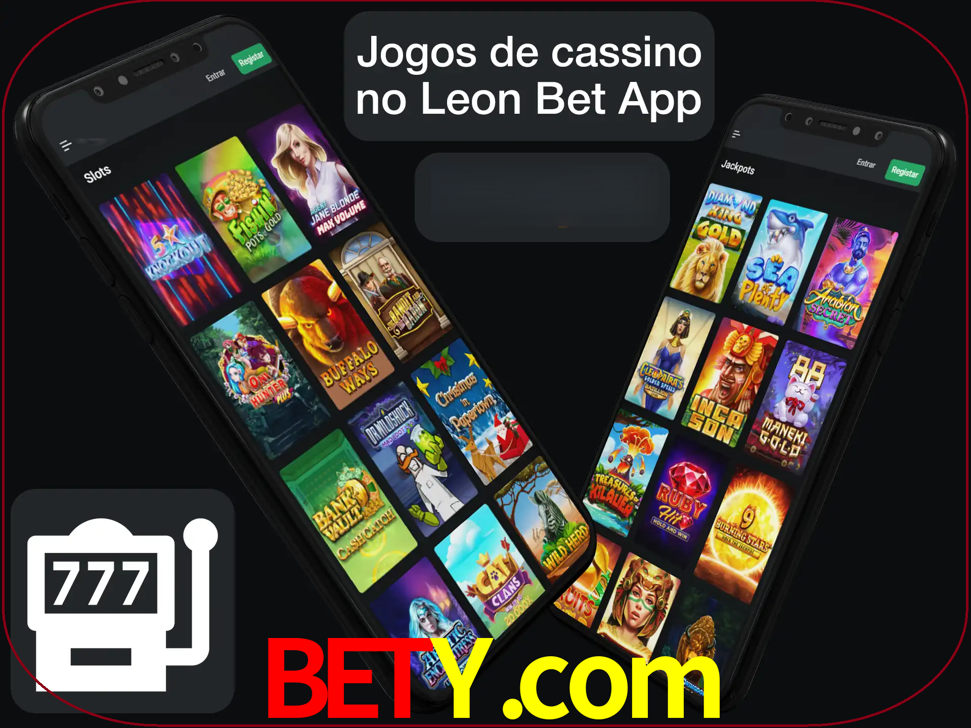 Escolha quais jogos de cassino jogar no app.