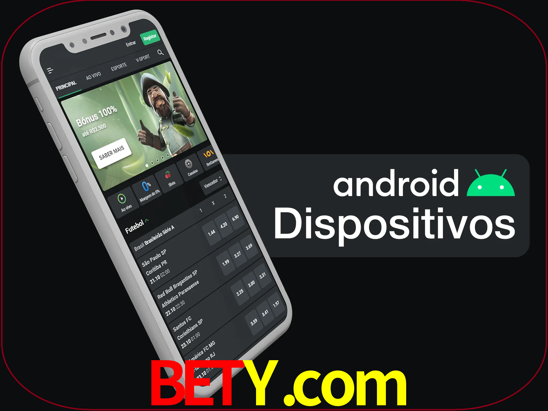 O aplicativo suporta a maioria de todos os dispositivos Android.
