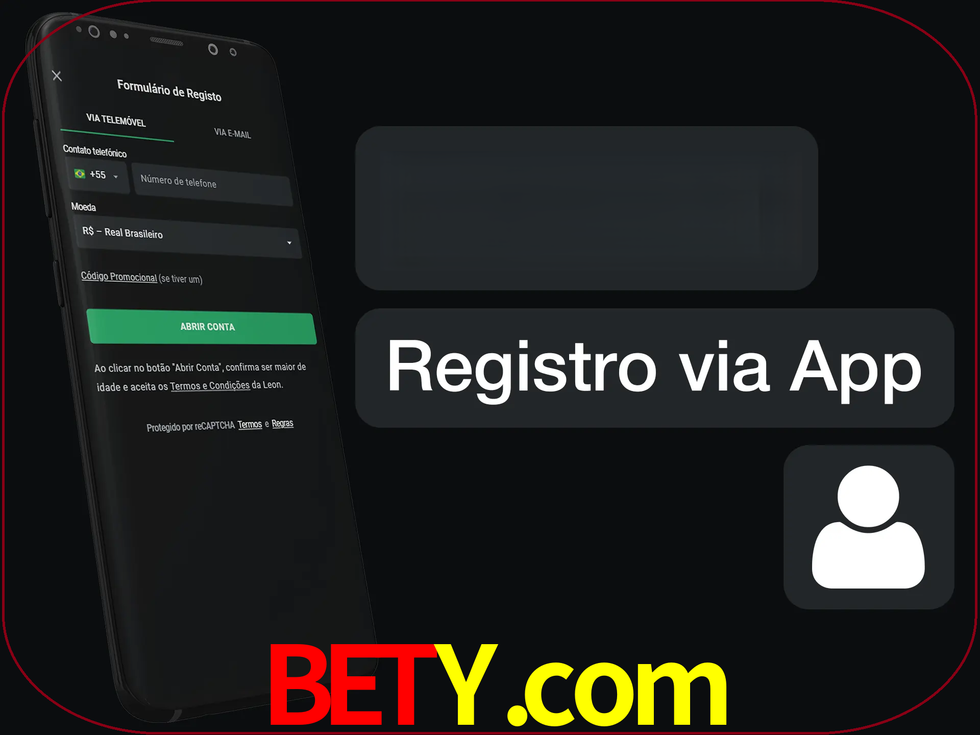 Registre-se com duas etapas usando o aplicativo.
