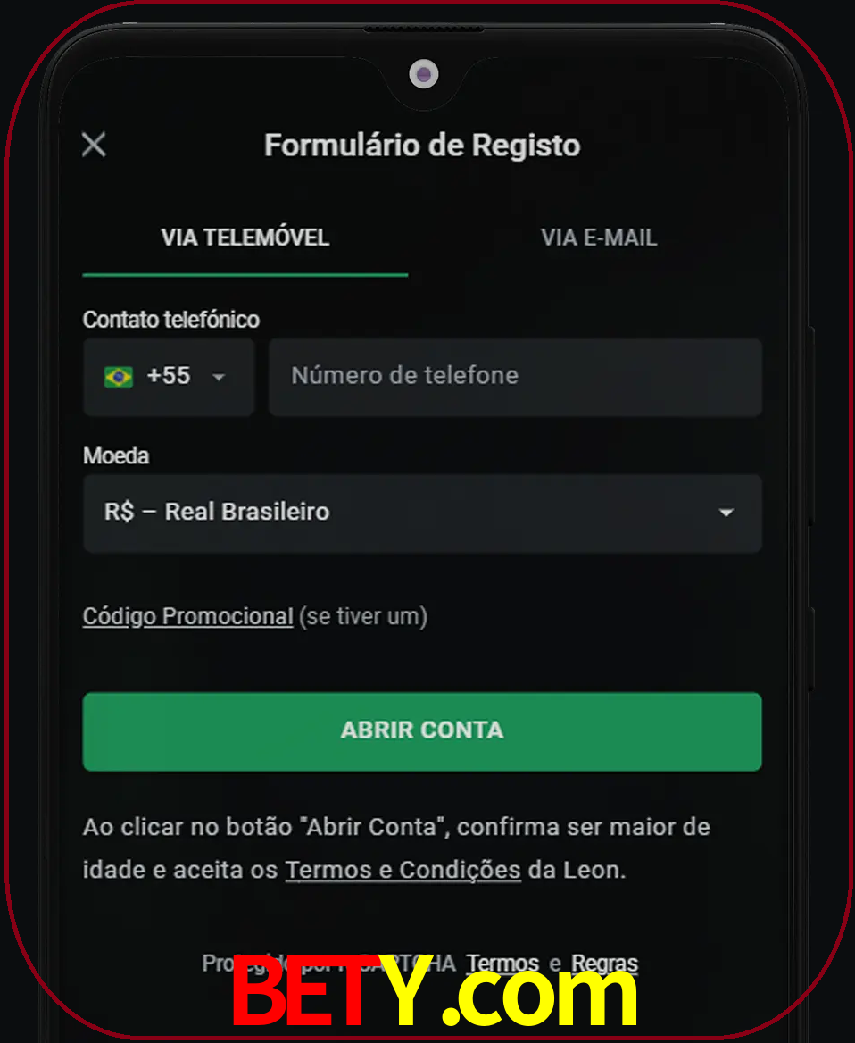 Abra o aplicativo e inicie o processo de registro.