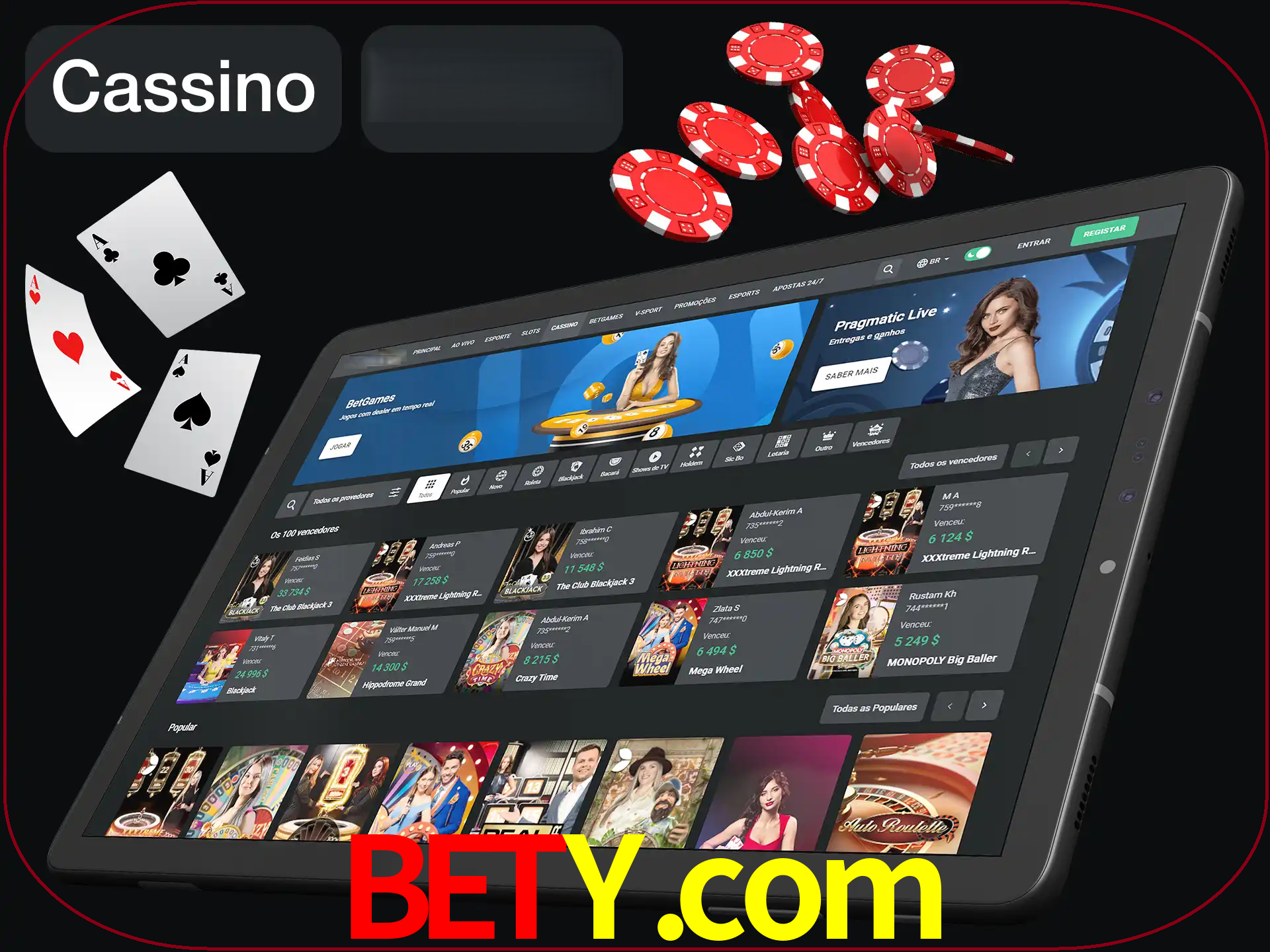 Jogue vários jogos de cassino em nosso cassino.