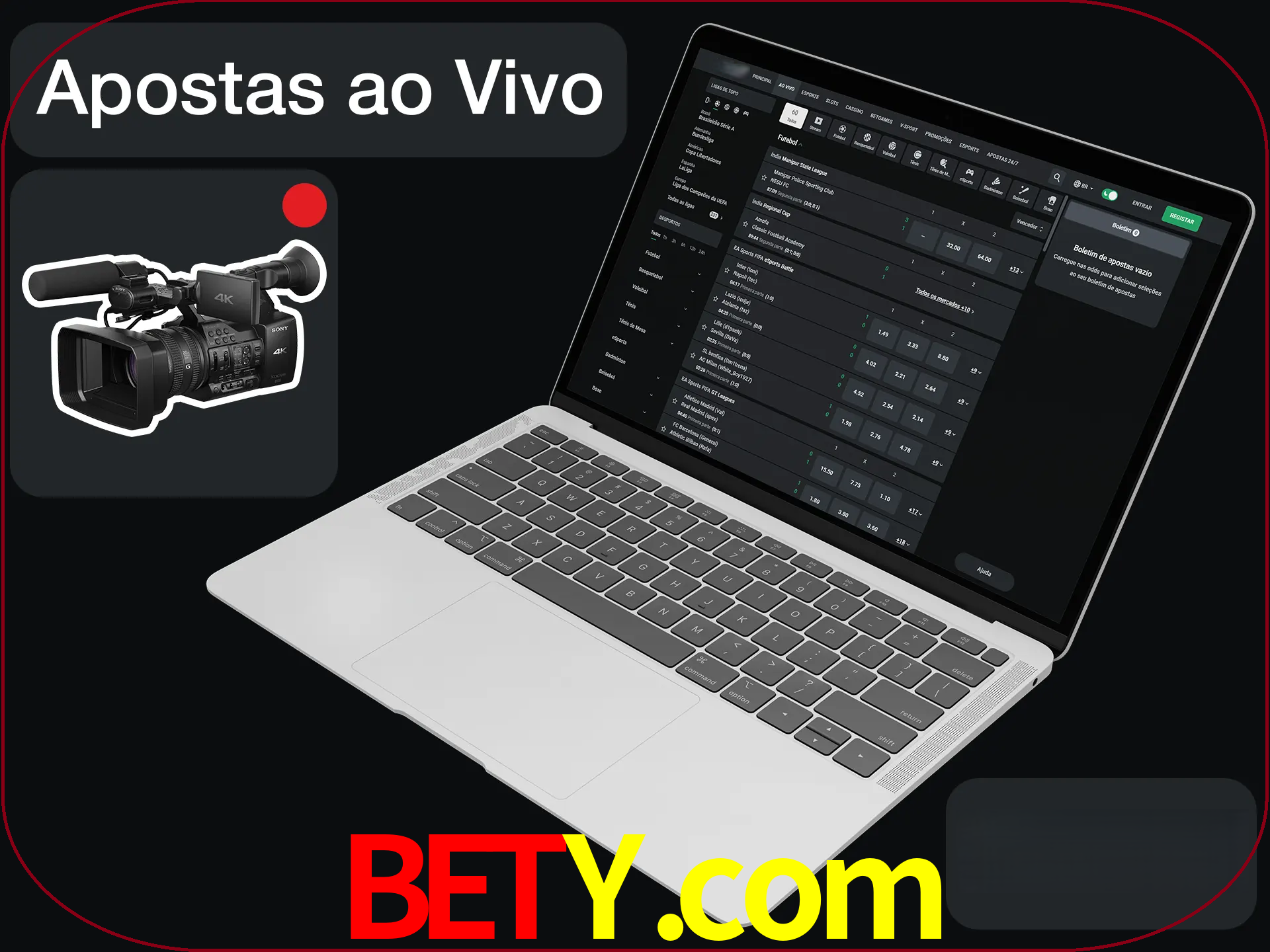 Aposte em formato ao vivo em nosso site.