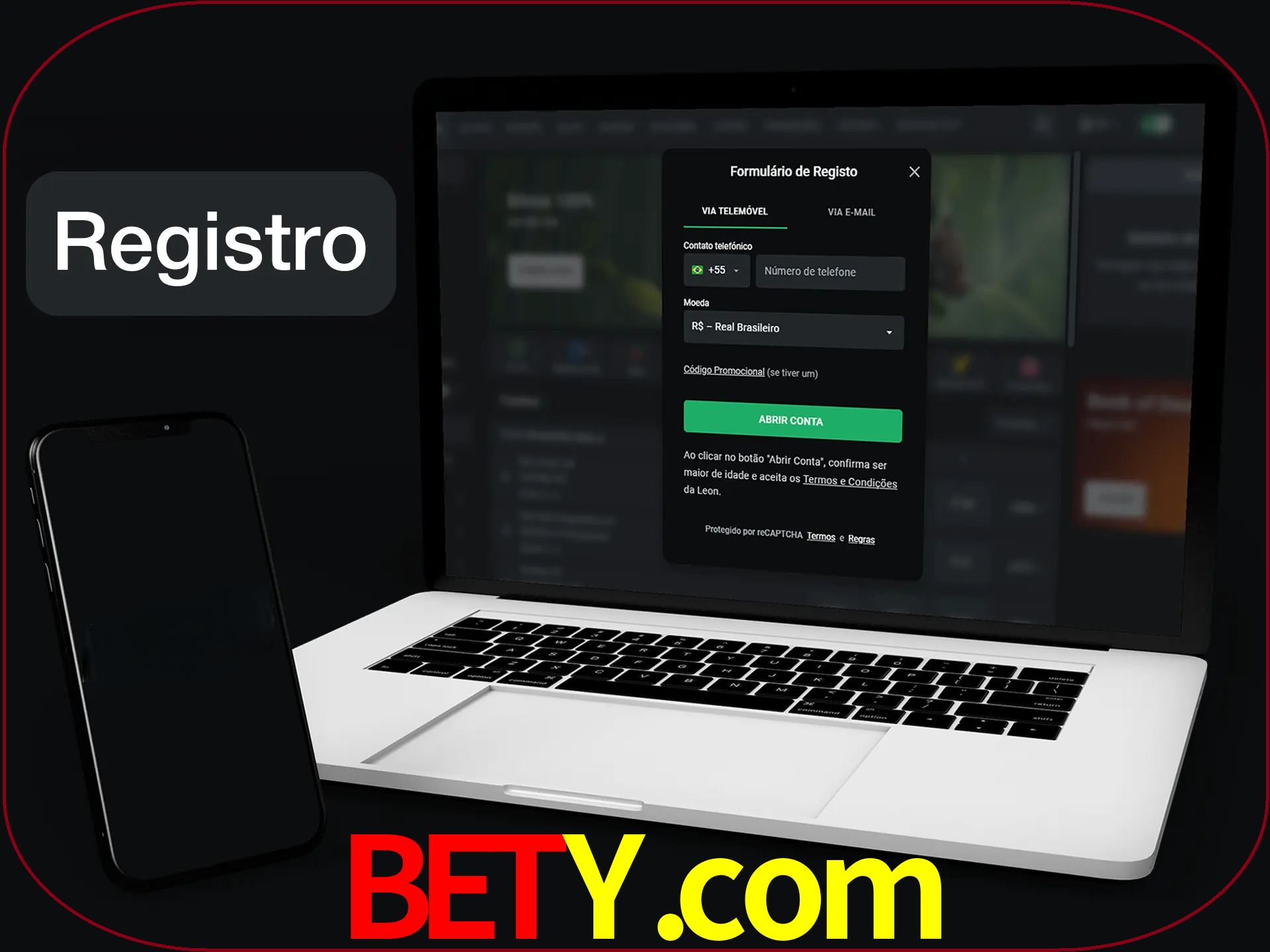 O registro na LeonBet é simples.