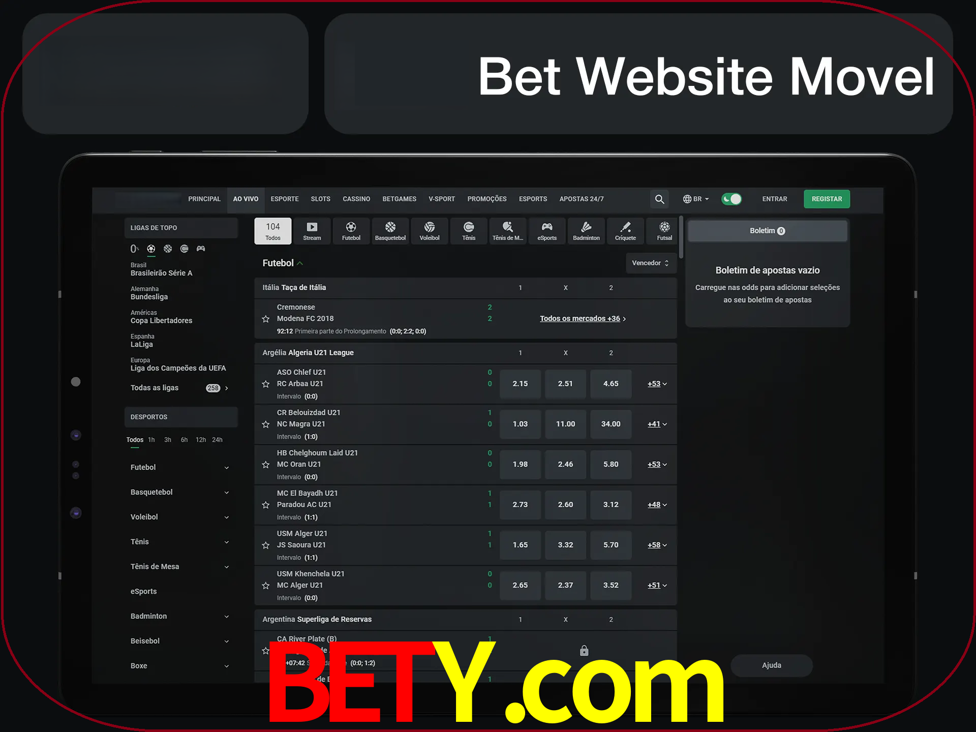 Use nosso website em qualquer dispositivo.